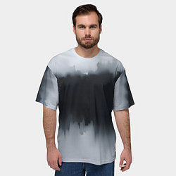 Футболка оверсайз мужская Разводы черной краски, цвет: 3D-принт — фото 2