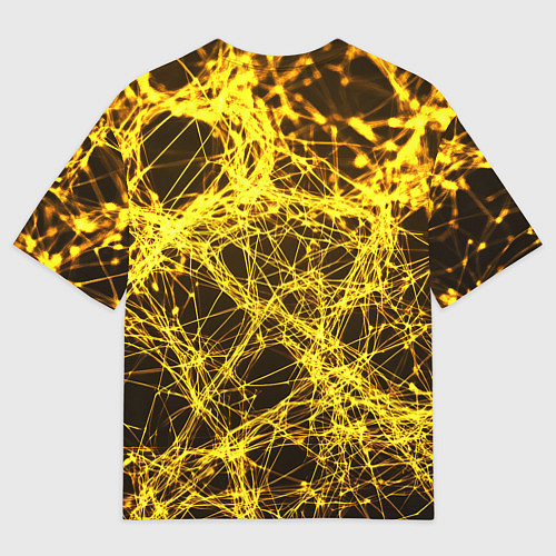Мужская футболка оверсайз Золотые нити текстура / 3D-принт – фото 2