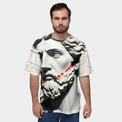 Футболка оверсайз мужская Античный портрет зарисовки, цвет: 3D-принт — фото 2