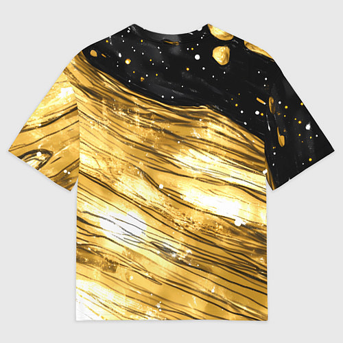 Мужская футболка оверсайз Золотой текстурный фон / 3D-принт – фото 2