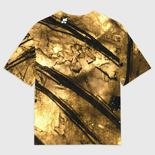 Мужская футболка оверсайз Золото с черной текстурой / 3D-принт – фото 2
