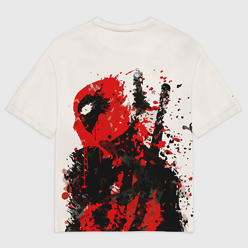 Мужская футболка оверсайз Дэдпул брызги / 3D-принт – фото 2