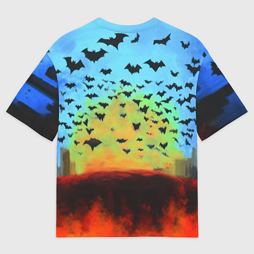 Мужская футболка оверсайз Бэтмен и летучие мыши / 3D-принт – фото 2