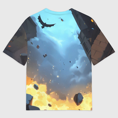 Мужская футболка оверсайз Бэтмен в прыжке / 3D-принт – фото 2