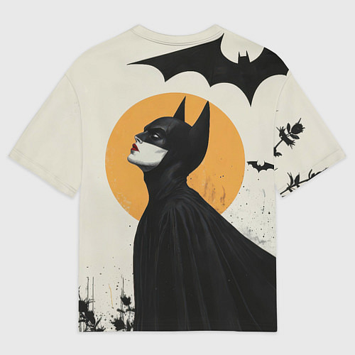 Мужская футболка оверсайз Девушка Бэтмен / 3D-принт – фото 2