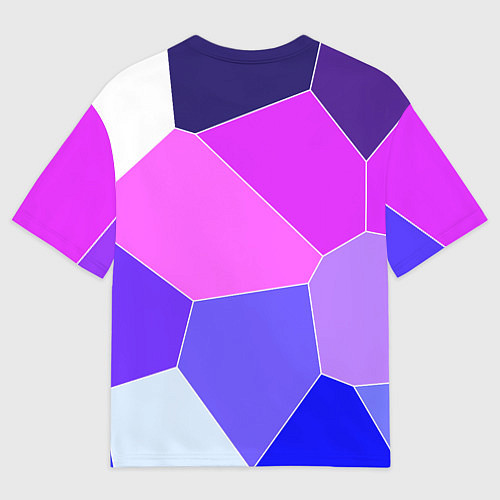 Мужская футболка оверсайз Сине-розовый крупные фрагменты / 3D-принт – фото 2