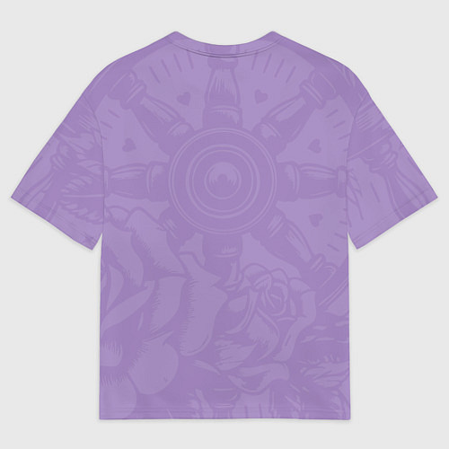 Мужская футболка оверсайз Штурвал в розах / 3D-принт – фото 2