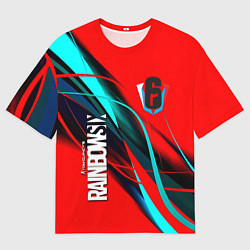 Футболка оверсайз мужская Rainbow six геометрия полосы, цвет: 3D-принт