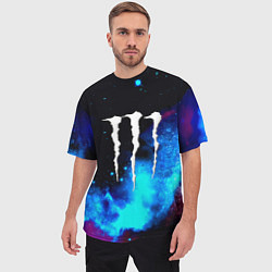 Футболка оверсайз мужская Monster energy космос, цвет: 3D-принт — фото 2
