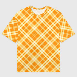 Футболка оверсайз мужская Жёлтый крупная клетка, цвет: 3D-принт