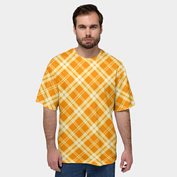 Футболка оверсайз мужская Жёлтый крупная клетка, цвет: 3D-принт — фото 2