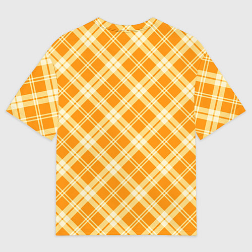 Мужская футболка оверсайз Жёлтый крупная клетка / 3D-принт – фото 2