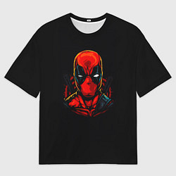 Мужская футболка оверсайз Дэдпул злость