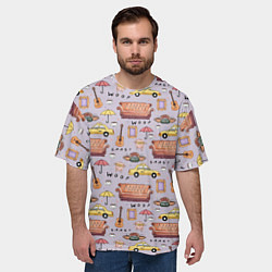 Футболка оверсайз мужская Друзья - паттерн, цвет: 3D-принт — фото 2