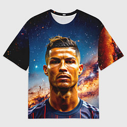 Мужская футболка оверсайз Криштиану Роналду в космосе