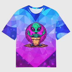 Мужская футболка оверсайз Кактус в виде инопланетянина