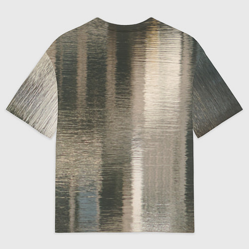 Мужская футболка оверсайз Размытые серо-бежевые полосы / 3D-принт – фото 2