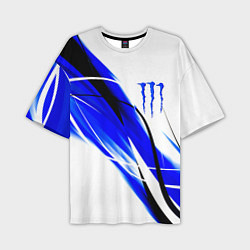 Футболка оверсайз мужская Monster energy линии абстракции, цвет: 3D-принт