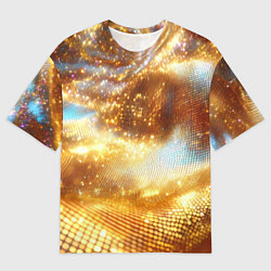 Футболка оверсайз мужская Блестящая золотая текстура, цвет: 3D-принт