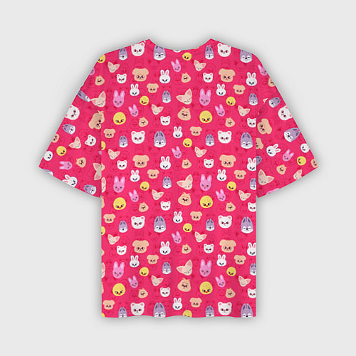 Мужская футболка оверсайз Skzoo pattern pink / 3D-принт – фото 2