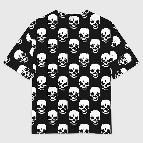 Мужская футболка оверсайз AC DC rock skull / 3D-принт – фото 2