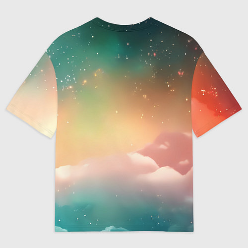 Мужская футболка оверсайз Милый лисенок спит на облаке / 3D-принт – фото 2