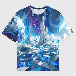 Футболка оверсайз мужская Космический фантастический пейзаж, цвет: 3D-принт