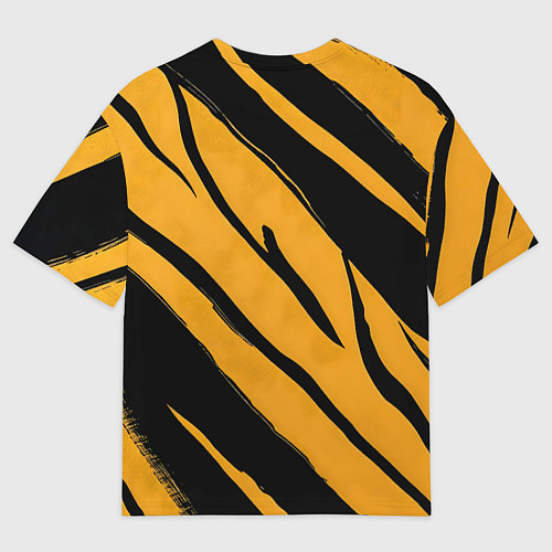Мужская футболка оверсайз Тигровый раскрас / 3D-принт – фото 2