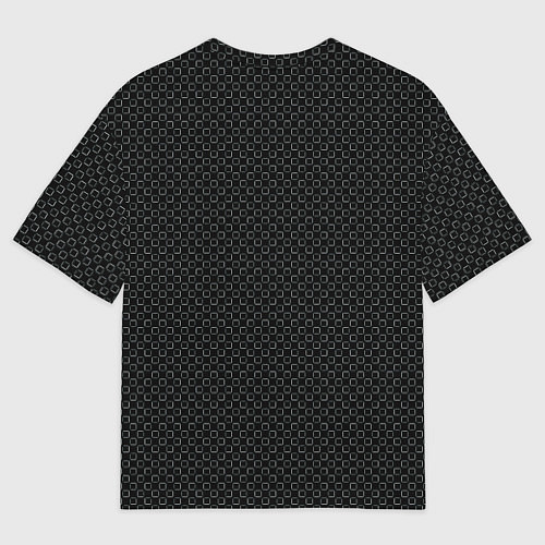 Мужская футболка оверсайз Чёрный текстурированный мелкие квадраты / 3D-принт – фото 2