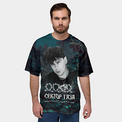 Футболка оверсайз мужская Сектор газа ночной фон, цвет: 3D-принт — фото 2