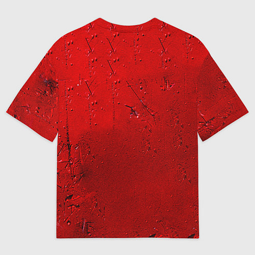 Мужская футболка оверсайз Маска голкипера на красном / 3D-принт – фото 2