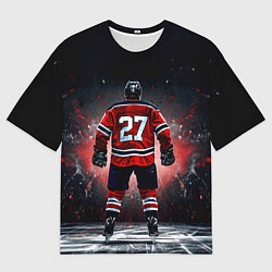 Мужская футболка оверсайз Хоккеист на черном