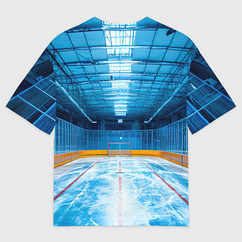 Мужская футболка оверсайз Хоккейная коробка / 3D-принт – фото 2