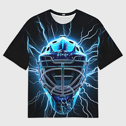 Мужская футболка оверсайз Маска голкипера в молниях