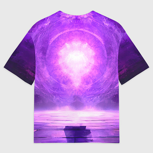 Мужская футболка оверсайз Айкидоист на фиолетовом / 3D-принт – фото 2