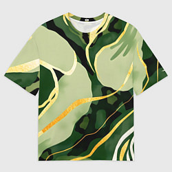 Футболка оверсайз мужская Зеленый природный паттерн, цвет: 3D-принт