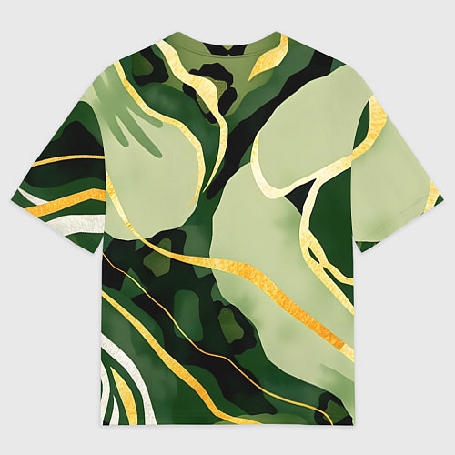 Мужская футболка оверсайз Зеленый природный паттерн / 3D-принт – фото 2