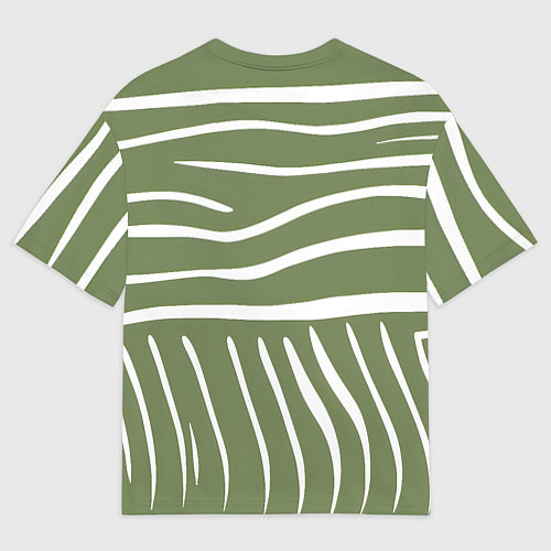 Мужская футболка оверсайз Полоски зеленой зебры / 3D-принт – фото 2