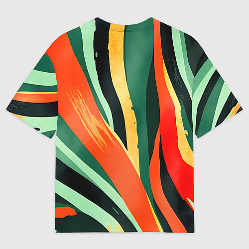 Мужская футболка оверсайз Тропическая жаркая абстракция / 3D-принт – фото 2