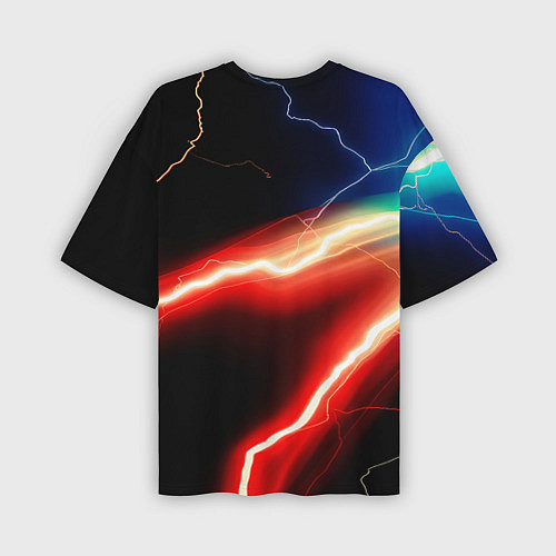 Мужская футболка оверсайз Lightning light / 3D-принт – фото 2