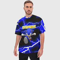 Футболка оверсайз мужская Sonic storm electro, цвет: 3D-принт — фото 2