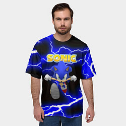 Футболка оверсайз мужская Sonic storm electro, цвет: 3D-принт — фото 2