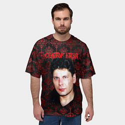Футболка оверсайз мужская Сектор газа красные узоры, цвет: 3D-принт — фото 2