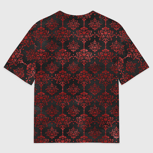 Мужская футболка оверсайз Сектор газа красные узоры / 3D-принт – фото 2