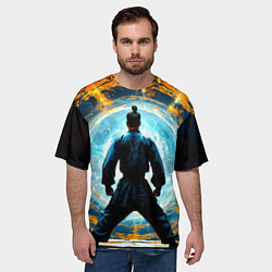 Футболка оверсайз мужская Кунг-фу боец, цвет: 3D-принт — фото 2