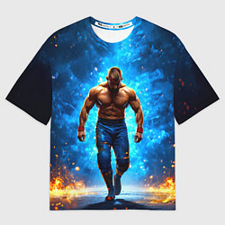 Мужская футболка оверсайз Реслер в огне