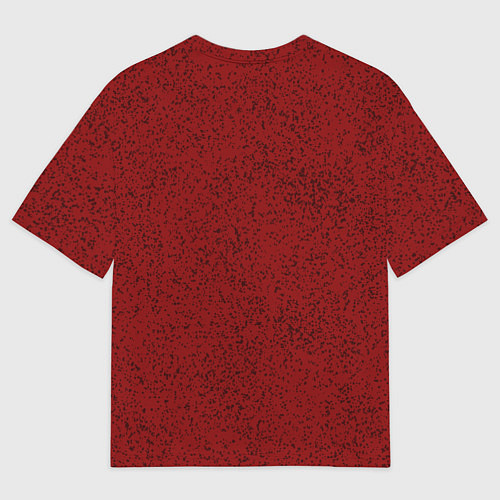 Мужская футболка оверсайз Тёмный красный в крапинку / 3D-принт – фото 2