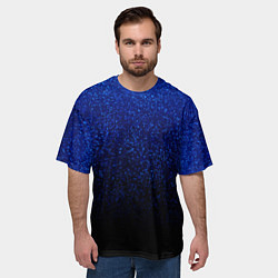 Футболка оверсайз мужская Волшебный чёрно-синий текстура напыление, цвет: 3D-принт — фото 2