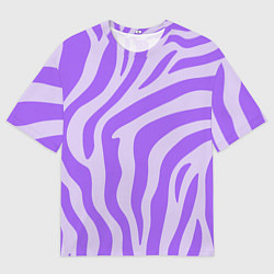 Футболка оверсайз мужская Лавандовый тигровый паттерн, цвет: 3D-принт