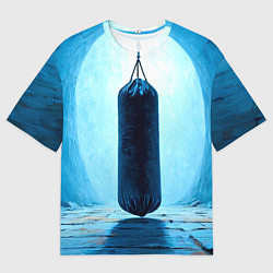 Мужская футболка оверсайз Боксерская груша на синем